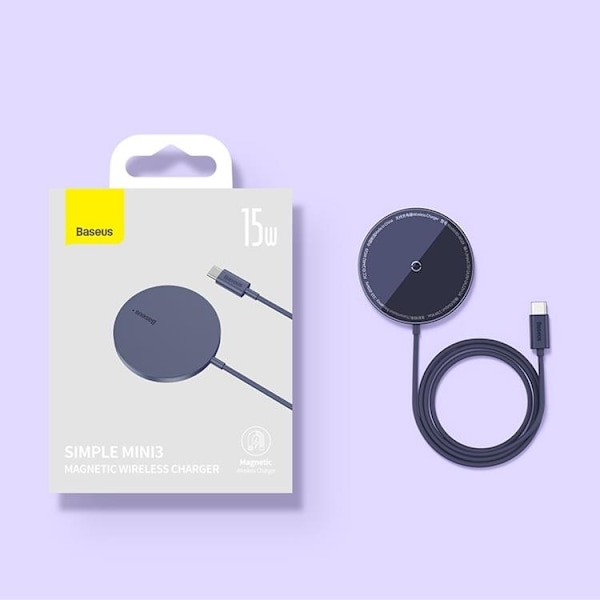 Baseus MagSafe Trådlös Laddare Simple Mini3 - Lila