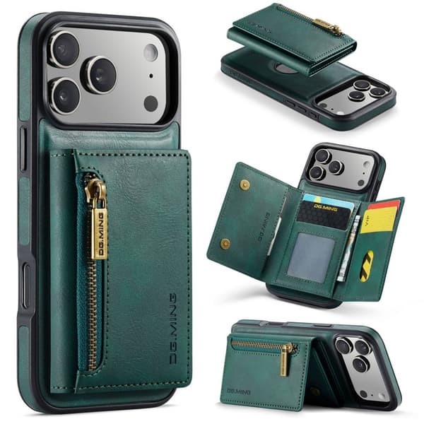 DG.MING M5 Series Mobilskal till iPhone 17 Pro Magnetiskt Konstläder Grön