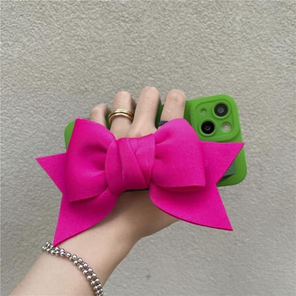 Bowknot Handrem iPhone 13 Skal - Magenta Grön