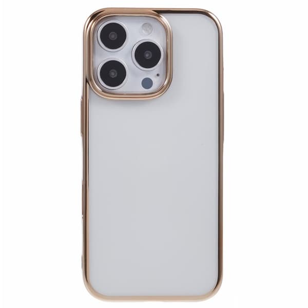 X-LEVEL Mobilskal till iPhone 16 Pro Max Klar PC Bak Elektropläterad Guld