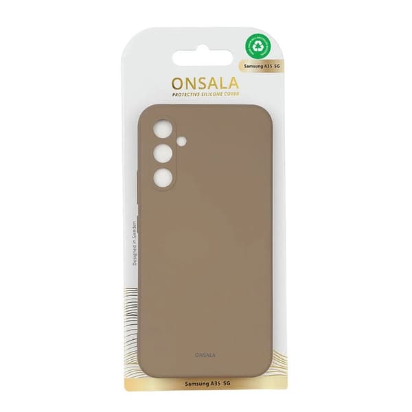 Onsala telefonetui til Galaxy A35 5G Silicone Feel - Summer Sand Brun