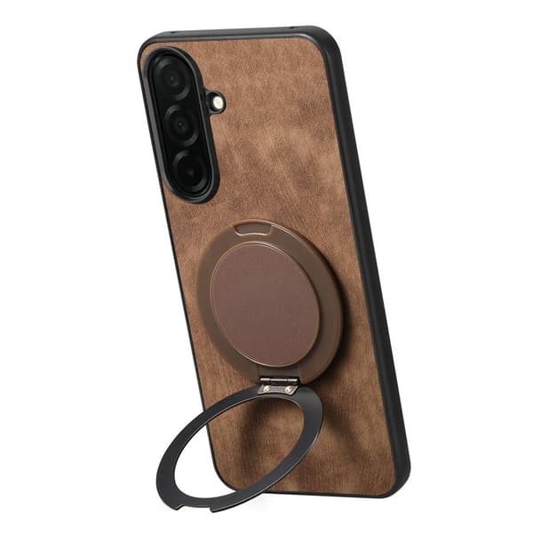 Mobilskal för Samsung Galaxy S26 Plus Konstläder Kickstand - Brun