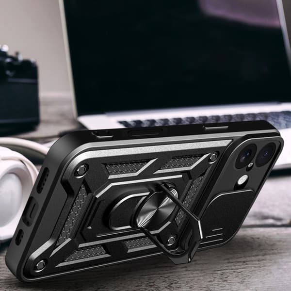 Mobilskal till iPhone 17 Hybrid Armor Camshield - Svart Svart
