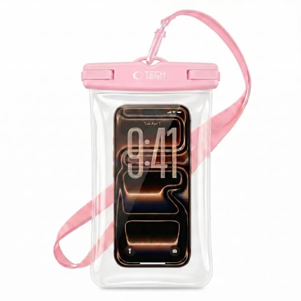 Tech-Protect UWC7 Vandtæt Universal Mobilcover 6.9\" - Rosa Rosa