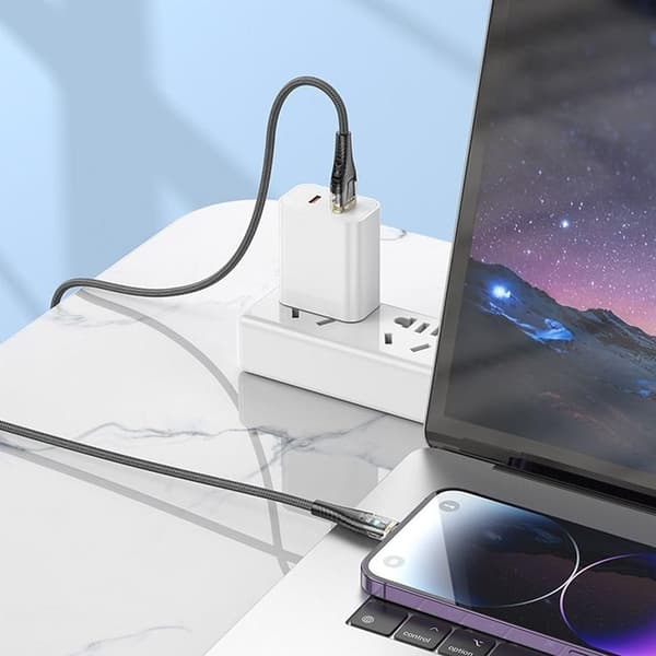 HOCO USB-A til Lightning Kabel 2.4A 1.2m U121 - Sort Svart