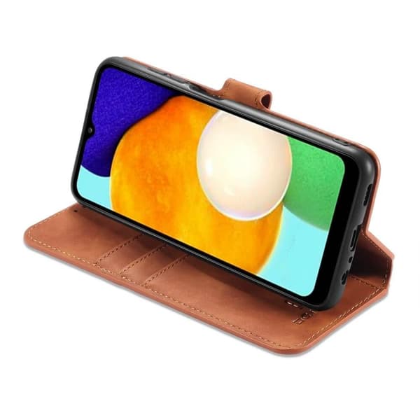 Dgming Retro Wallet Cover til Samsung Galaxy A03s - Brun Brown