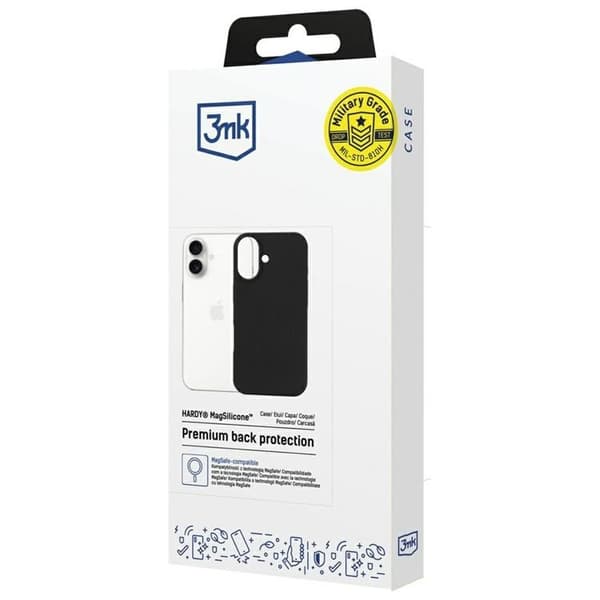 3MK Mobilskal till iPhone Air MagSafe Hardy Silikon - Grafit Svart