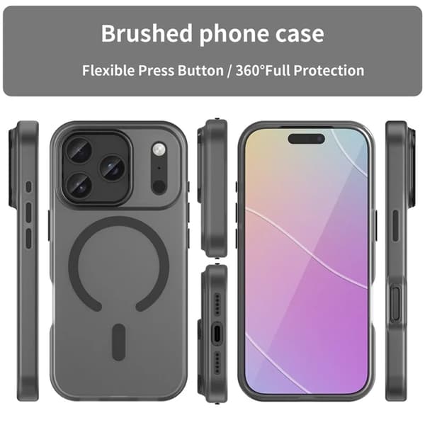 Mobilskal till iPhone 17 Pro MagSafe Matte Translucent - Svart Svart