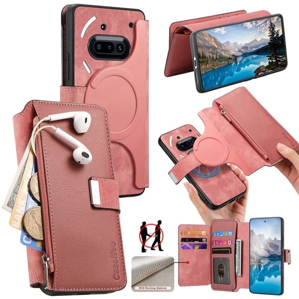 CASENEO Plånboksfodral för Nothing Phone (3a) Konstläder - Rosa