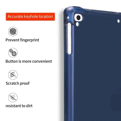 iPad 9.7 (2017/2018/Air/Air2) -kotelo Tri-fold - Sininen Blå