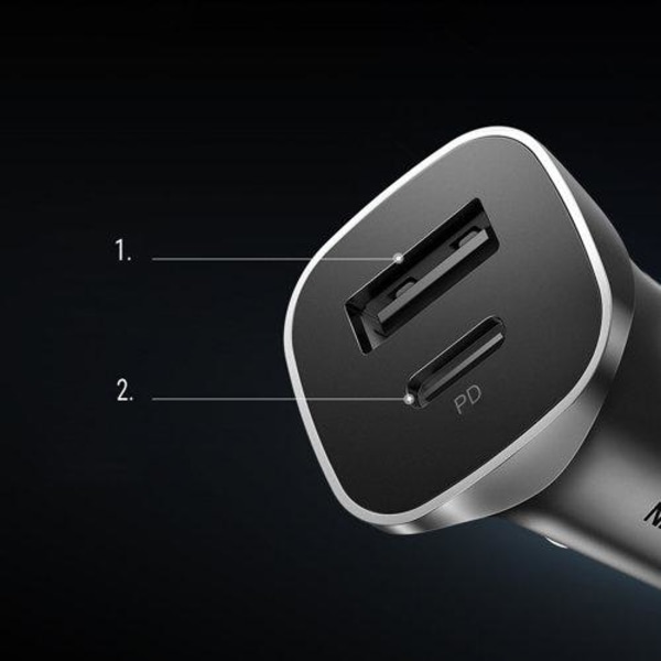 Ugreen USB Biloplader USB-C 24W - Grå Grey