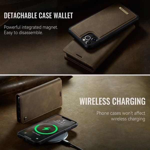 CASEME C49 Mobilskal till iPhone 11 Pro MagSafe RFID Läder Kaffe
