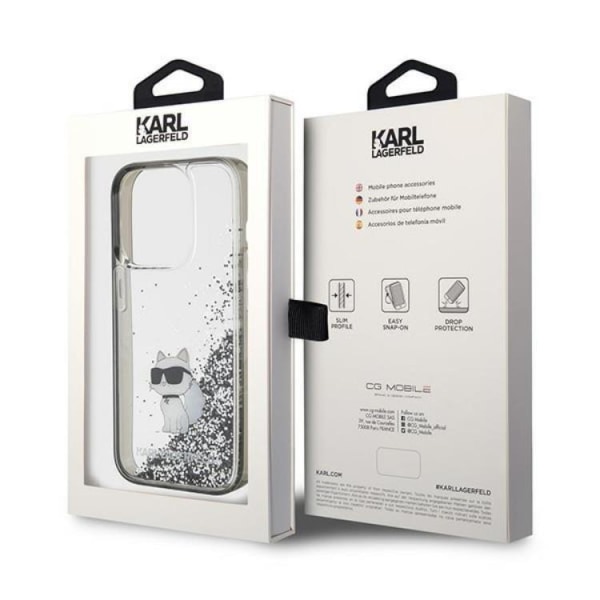 KARL LAGERFELD iPhone 15 Pro Mobilskal Liquid Glitter Choupette