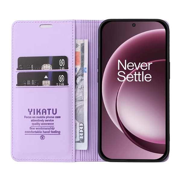 YIKATU OnePlus 15 Plånboksfodral Closure Konstläder Lila