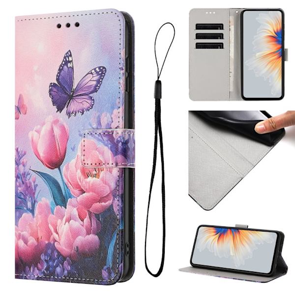 Plånboksfodral för Samsung Galaxy S26 Plus Mönstertryck Konstläder - Rosa