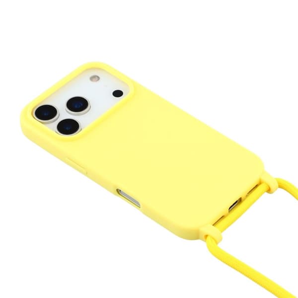 Mobilskal till iPhone 17 Pro TPU Shockproof med Lanyard - Gul Gul