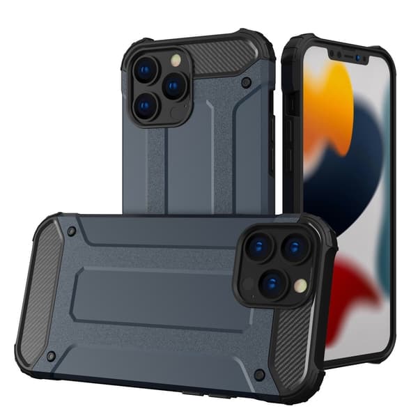 Hybrid Armor Tough Rugged Skal iPhone 13 Pro - Sininen Blue