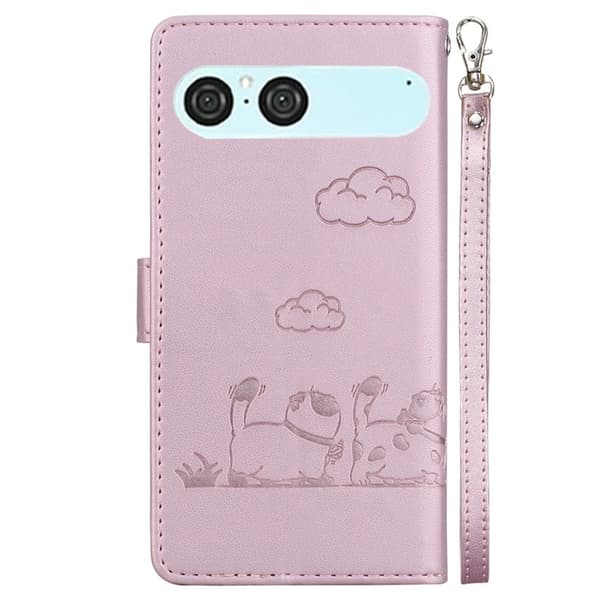 Sony Xperia 10 VII Konstläder Plånboksfodral RFID-Skydd Kattmotiv - Rosa Rosa