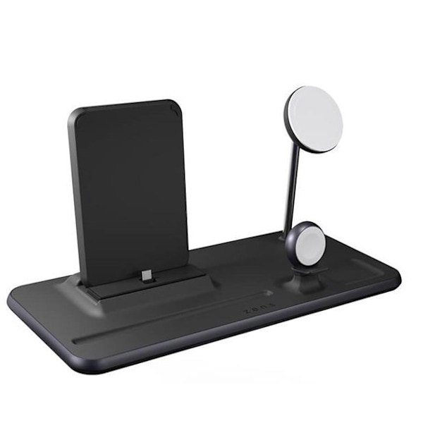 Zens 4-in-1 Trådlös Laddare Magsafe iPhone, Apple Watch, Airpods,iPad Svart