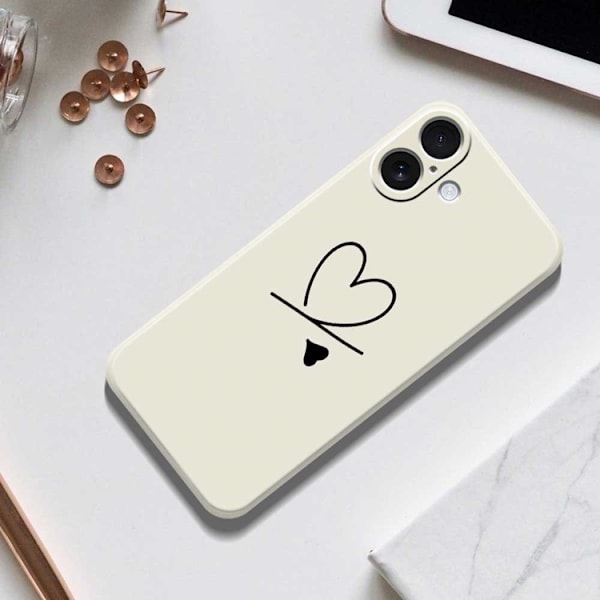 Mobilskal till iPhone 17 Love Pattern Printing Straight - Beige Beige