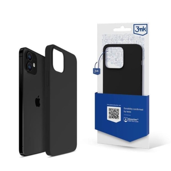 3mk iPhone 12 Mini Mobile Cover silikoni - musta