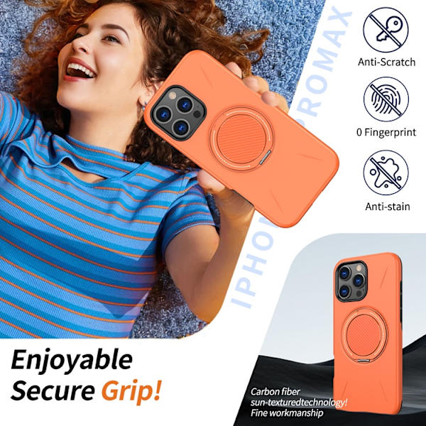 Mobilskal till iPhone 16 Pro Max MagSafe Rotating Kickstand Orange