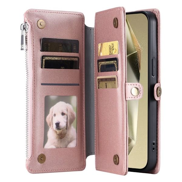 Samsung Galaxy S26 Plus Plånboksfodral TPU + Konstläder - Roséguld