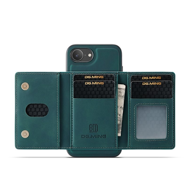 DG.MING M2 Series Mobilskal till iPhone 16e PU + PC + TPU - Grön