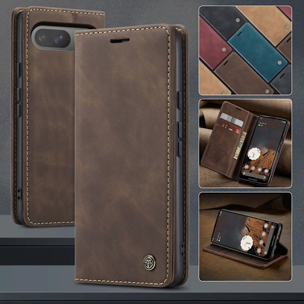 CASEME 013 Plånboksfodral för Google Pixel 10 Pro/10/9 Pro - Kaffe