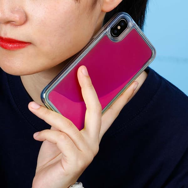 Liquid Neon Sand skal till iPhone X - Violet Lila