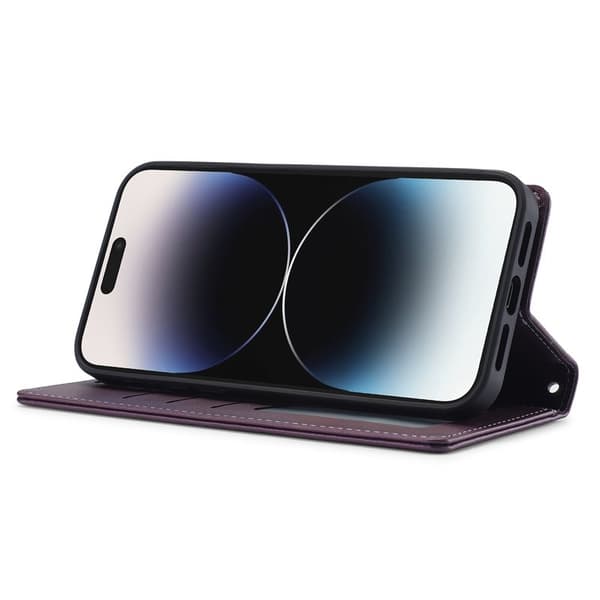 LC.IMEEKE L2 Series iPhone 14 Pro Plånboksfodral Konstläder - Lila