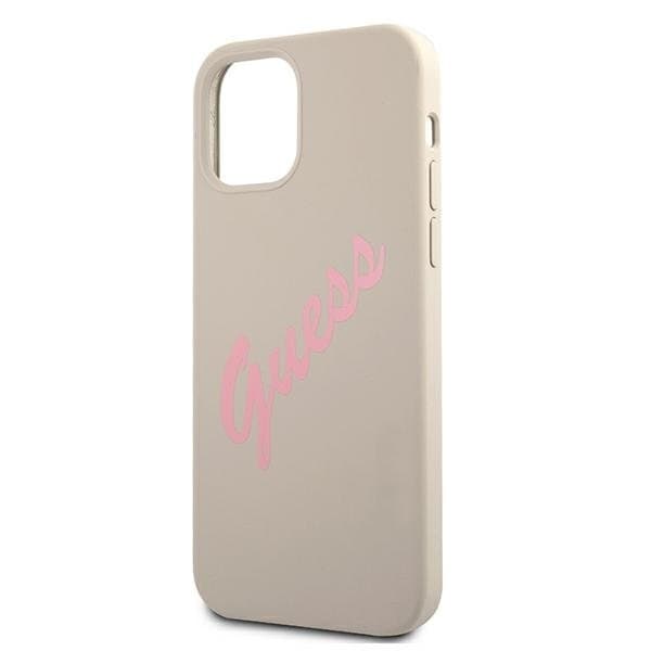 Guess Skal iPhone 12 & 12 Pro Silikon Vintage - Rosa/Grå Rosa