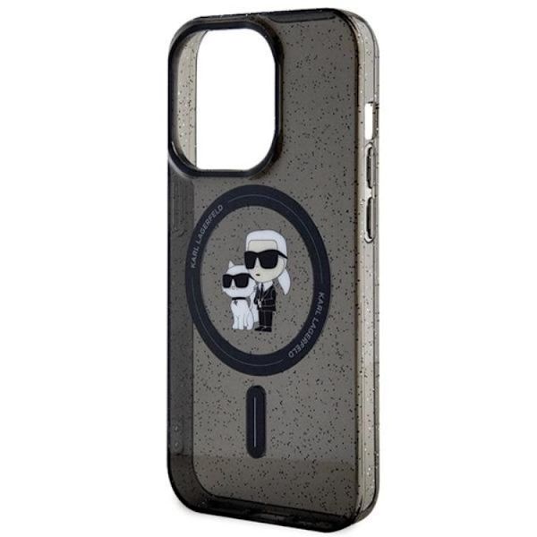 KARL LAGERFELD iPhone 15 Pro Mobilskal Magsafe Glitter - Svart Svart