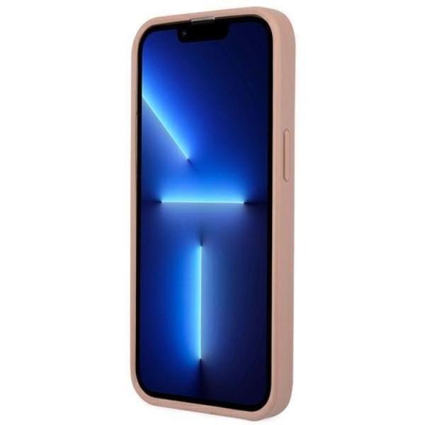 Guess iPhone 13 Pro/13 Case Saffiano Triangle -logo - vaaleanpunainen