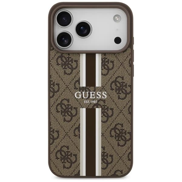 Guess Mobilskal till iPhone 17 Pro Max MagSafe 4G Printed Stripes - Brun Brun