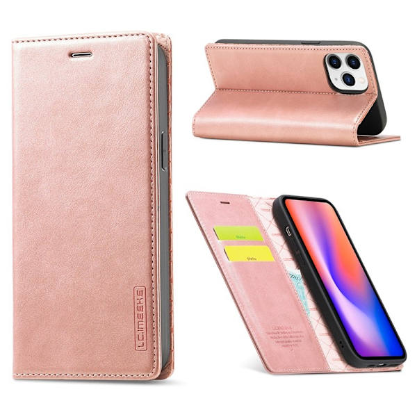 LC.IMEEKE Mobilskal till iPhone 12 Pro Max KonstLäder - Roséguld