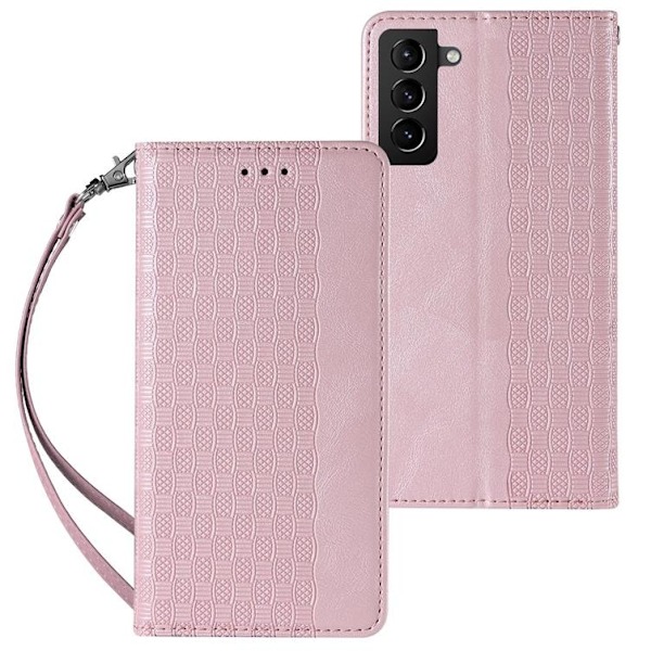 Galaxy S22 Plus Plånboksfodral Magnet Strap - Rosa Rosa