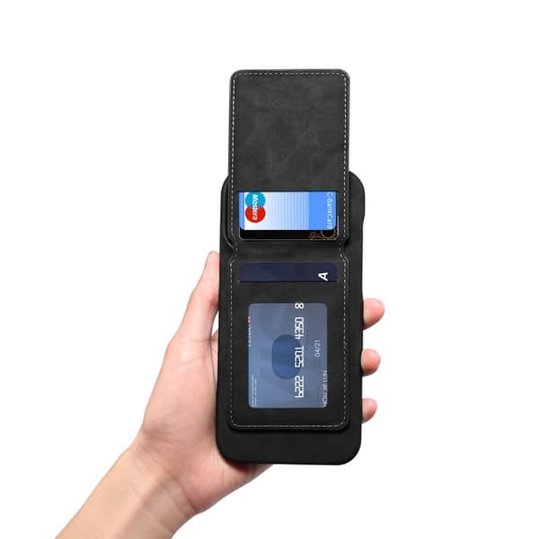 DENIOR D28 Mobilskal till iPhone 16 Pro Max Äkta Läder Svart