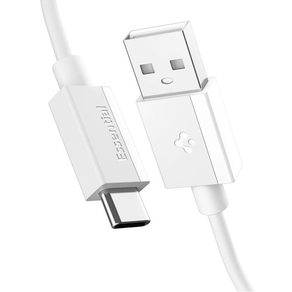 Spigen USB-A till USB-C kabel Essential 1m 60W - Vit Vit