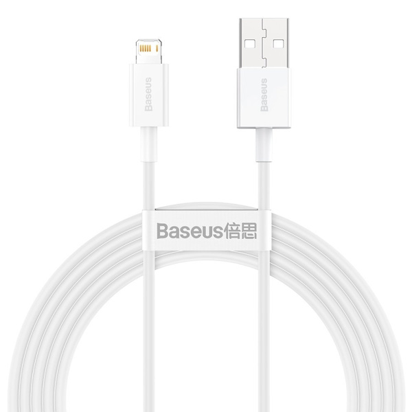 Baseus Superior USB till Lightning-kabel 2 m - Vit Vit