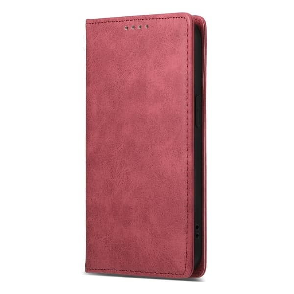 Samsung Galaxy S26+ Plånboksfodral RFID Skydd Konstläder - Röd