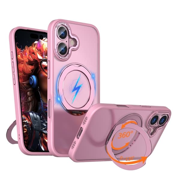Mobilskal till iPhone 17 MagSafe TPU + Acrylic Kickstand - Rosa Rosa