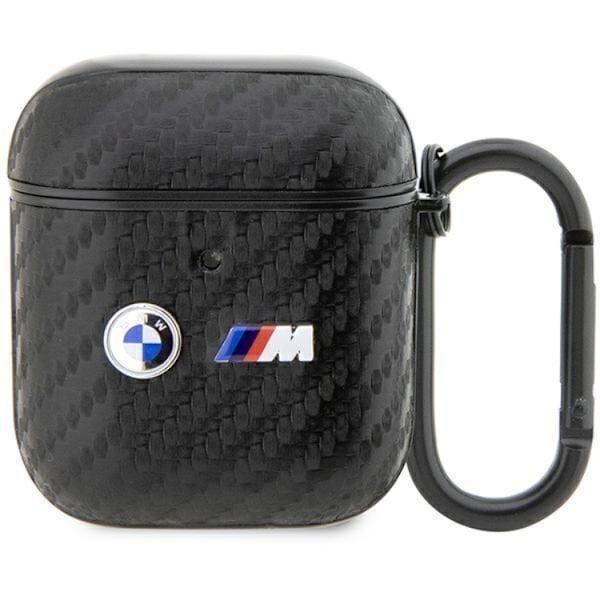 BMW Airpods 1/2 Skal Carbon Double Metal Logo - Svart Svart