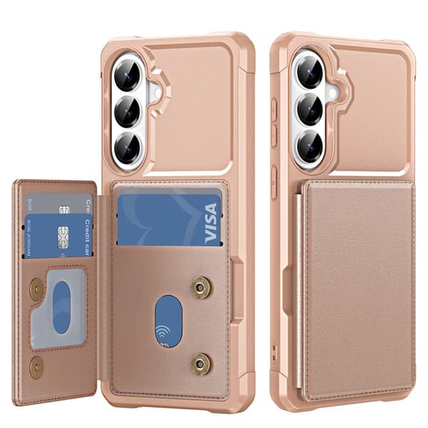 Mobilskal för Samsung Galaxy S26 Kickstand Kortfack TPU - Roséguld