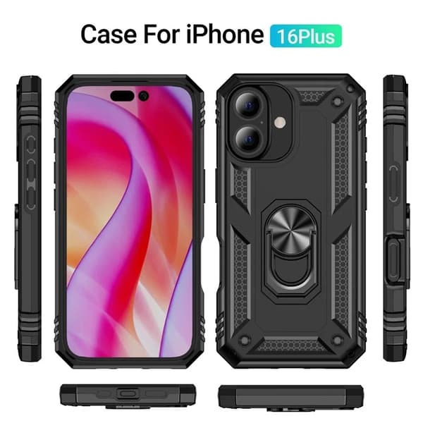 Mobilskal till iPhone 16 Plus med Kickstand - Svart Svart