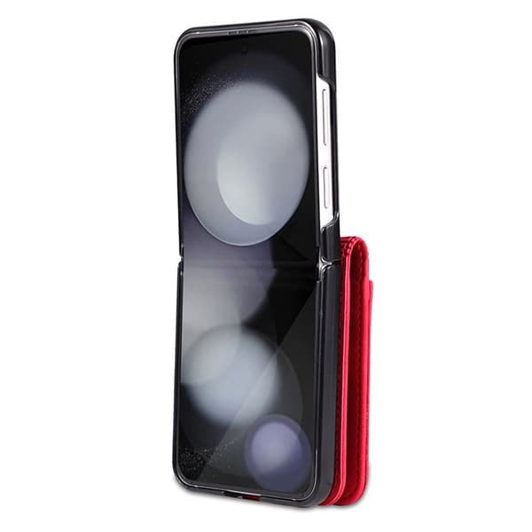 AZNS Samsung Galaxy Z Flip5 Plånboksfodral Konstläder - Röd