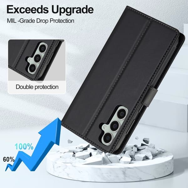 LC.IMEEKE L2 Series Samsung Galaxy A36 Plånboksfodral Konstläder - Svart