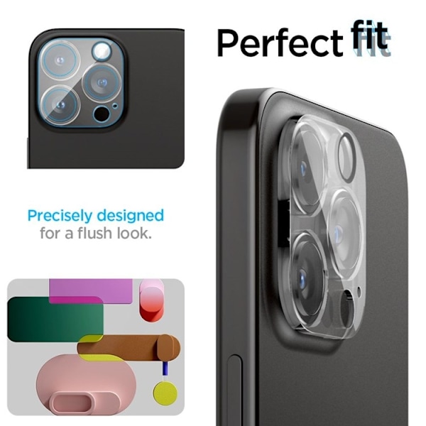 [2-PACK] Spigen iPhone 15 Pro/15 Pro Max Kameralinsskydd i Härdat Glas - Clear