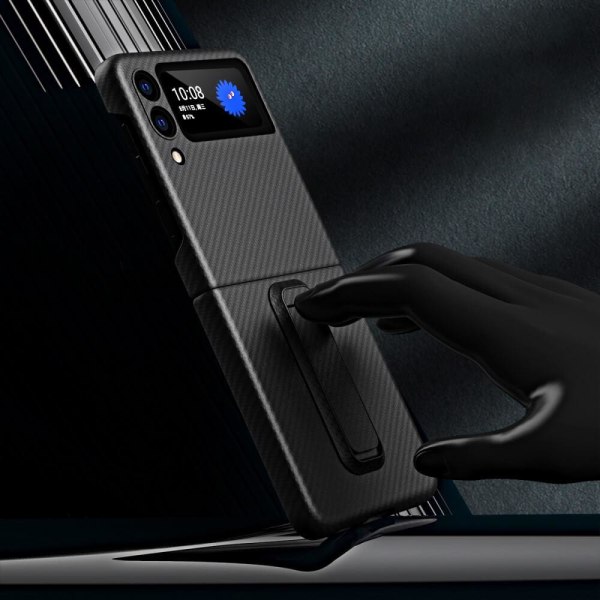 Carbon Kickstand Mobilskal Samsung Galaxy Z flip 3 - Svart Svart