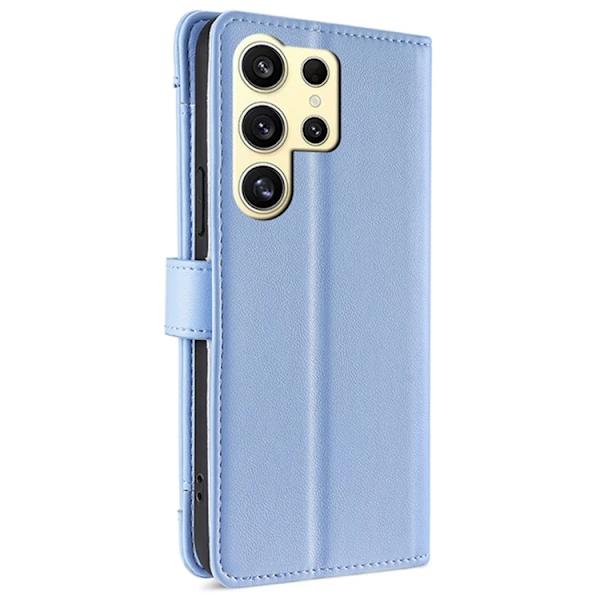 Galaxy S24 Ultra Konstläder Plånboksfodral Shockproof - Blå Blå